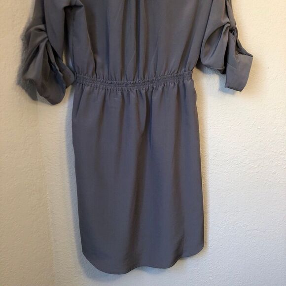 Mossimo Women's Utility Shirt Dress Size Small Olive Green Pockets Long Sleeves - Picture 6 of 10